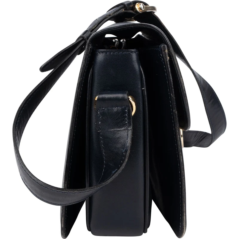 Celine Blue Boxcalf Carriage Triomphe Shoulder Bag