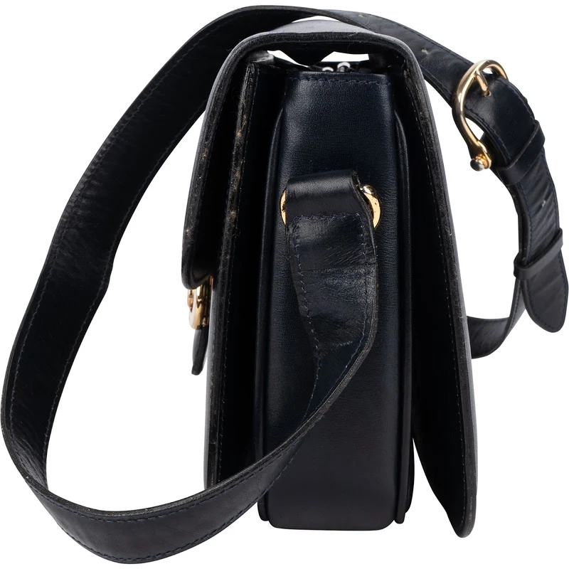 Celine Blue Boxcalf Carriage Triomphe Shoulder Bag
