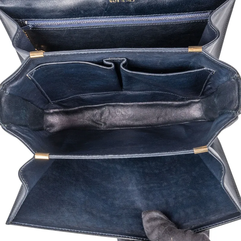 Celine Blue Boxcalf Carriage Triomphe Shoulder Bag