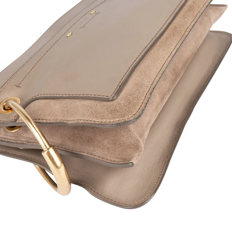 Chloé Leather and Suede Roy Crossbody Bag