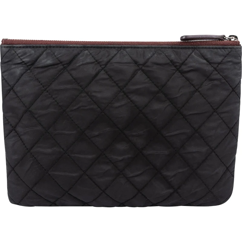 Chanel Noir Quilted CC Nylon Pouch