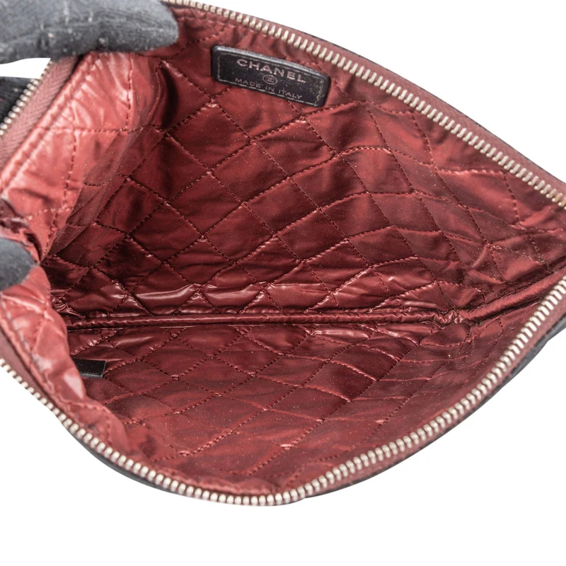 Chanel Noir Quilted CC Nylon Pouch