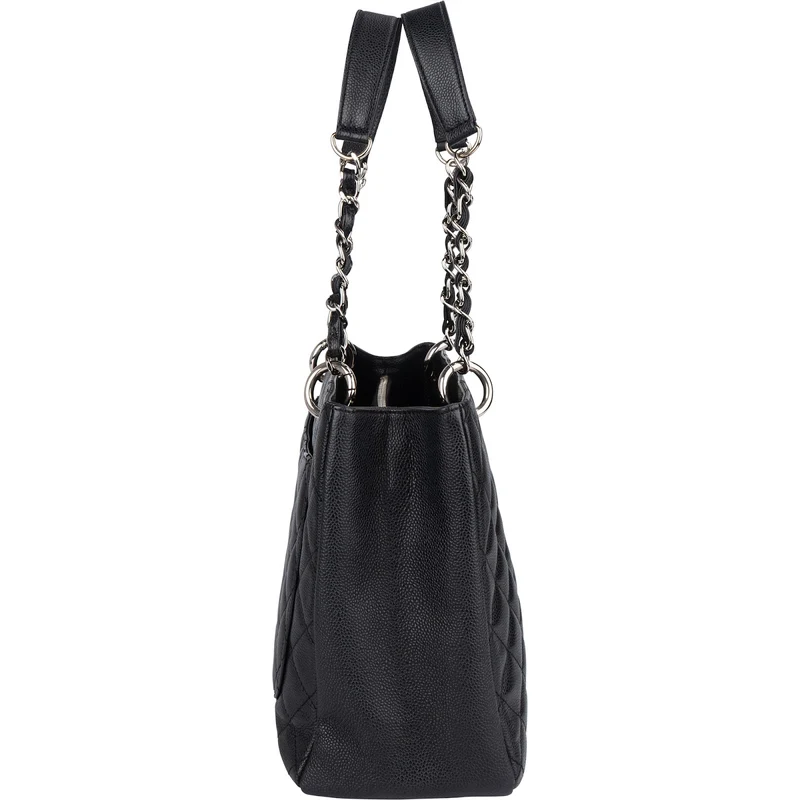 Chanel Quilted Caviar Leather Grand Shopping Tote Shoulder Bag