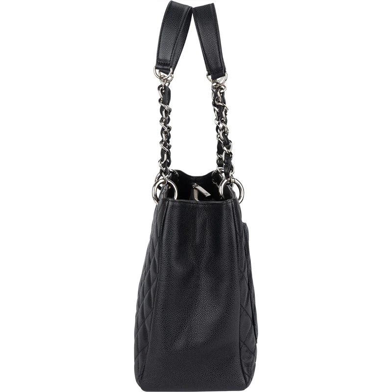 Chanel Quilted Caviar Leather Grand Shopping Tote Shoulder Bag