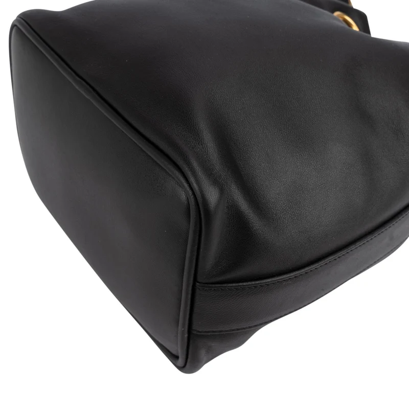 Chanel Lambskin Drawstring CC Bucket Crossbody Bag