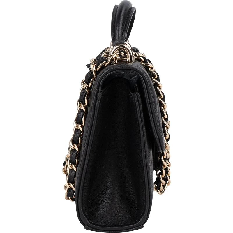 Chanel Quilted Lambskin Mini Single Flap with Top Handle Crossbody Bag