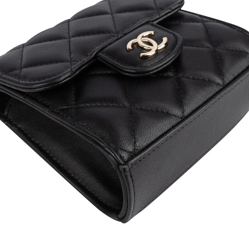 Chanel Quilted Lambskin Mini Single Flap with Top Handle Crossbody Bag