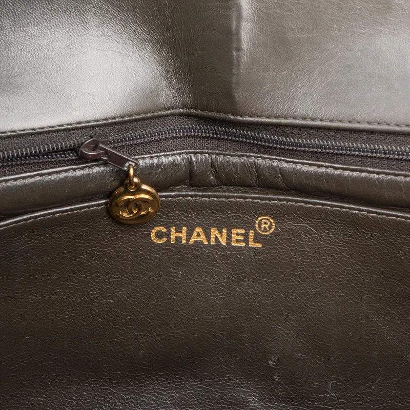 Chanel Quilted Lambskin 24K Gold Diana Single Flap Crossbody Bag