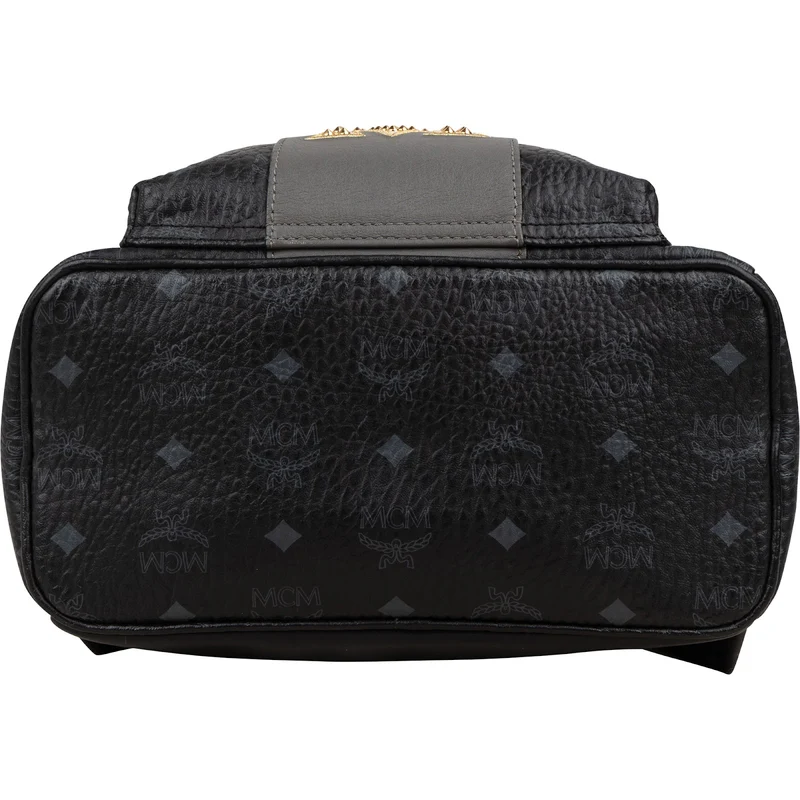 MCM Monogram Visetos Studded Emblem Stripe Stark Small Backpack