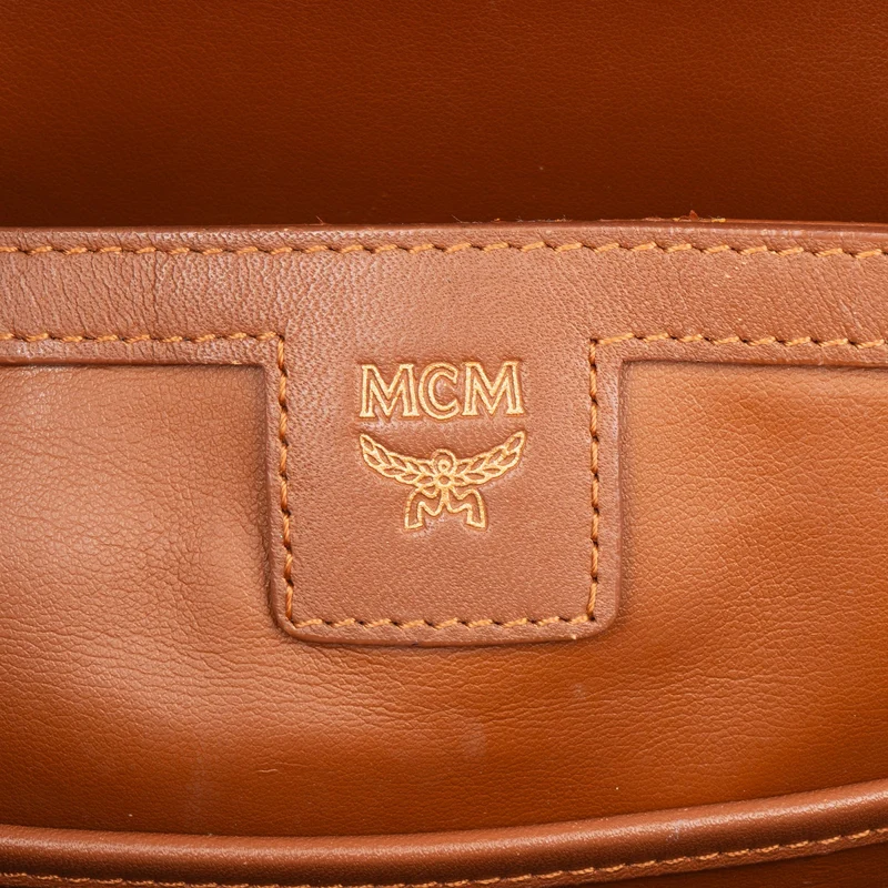 MCM Monogram Visetos Studded Emblem Stripe Stark Small Backpack