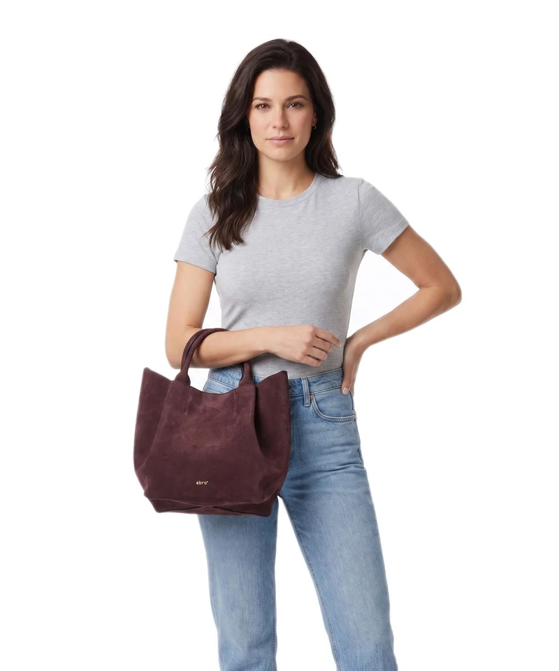 Abro Suede Essential Small Handtasche burgundy