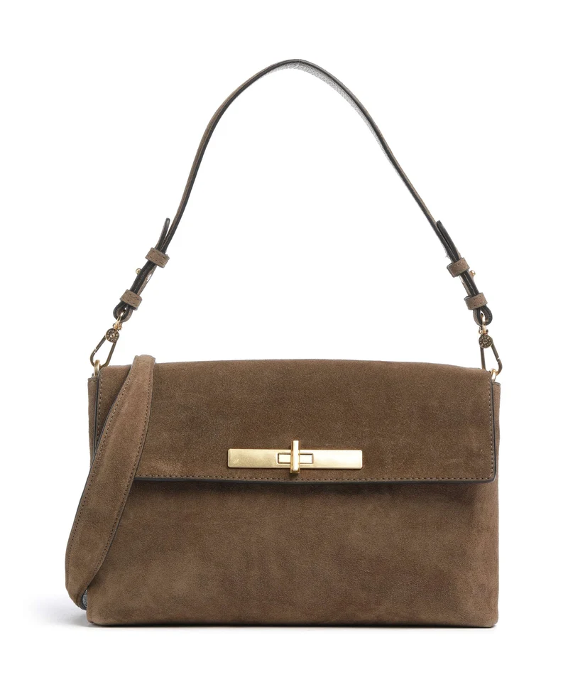 Abro Suede Twist Schultertasche khaki
