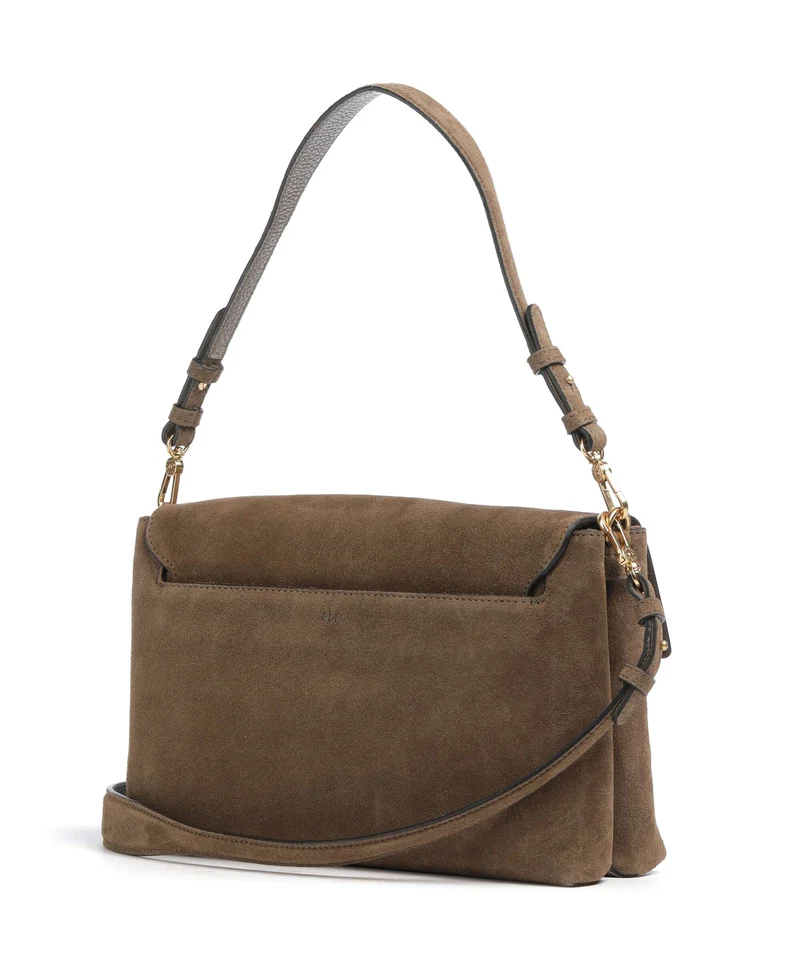 Abro Suede Twist Schultertasche khaki