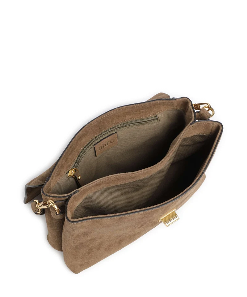 Abro Suede Twist Schultertasche khaki