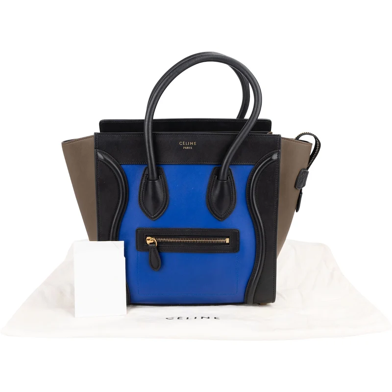 Céline Tricolor Leather Luggage Handbag