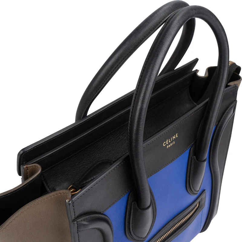 Céline Tricolor Leather Luggage Handbag