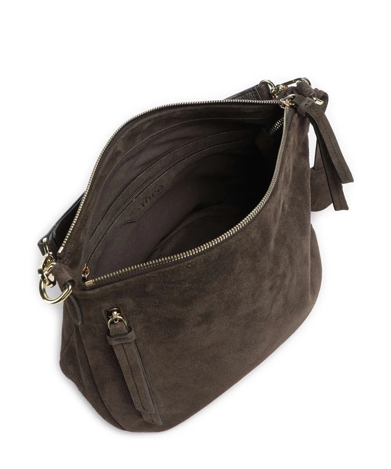 Abro Suede Juna Small Beuteltasche dark brown