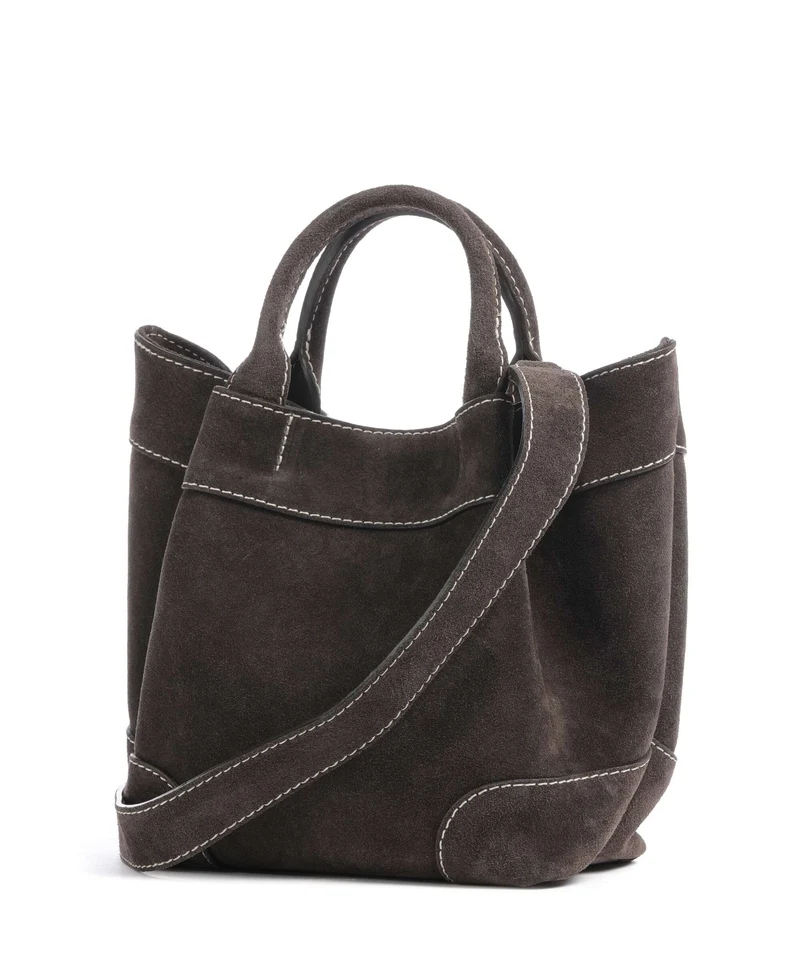 Abro Suede Essential Small Handtasche dark brown
