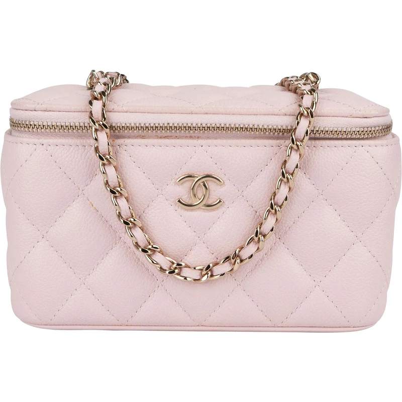Chanel Quilted Caviar Leather Vanity Case Crossbody Bag