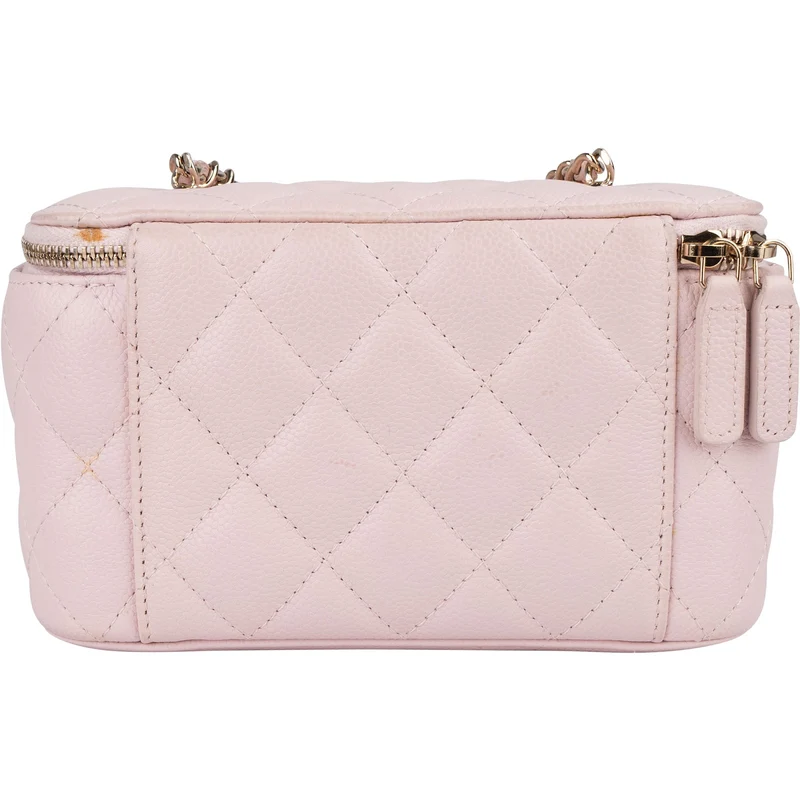 Chanel Quilted Caviar Leather Vanity Case Crossbody Bag