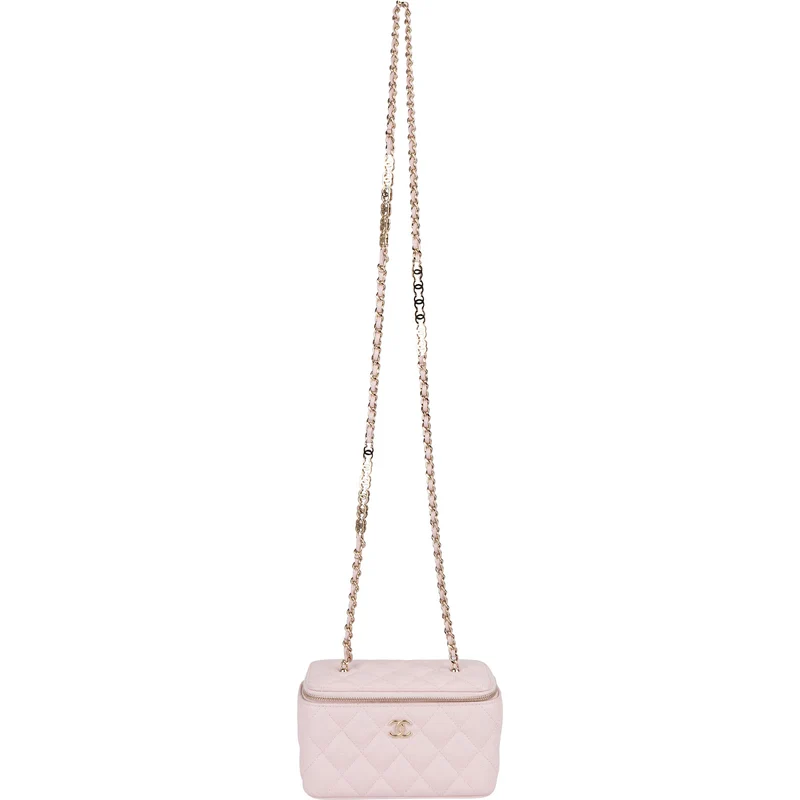 Chanel Quilted Caviar Leather Vanity Case Crossbody Bag