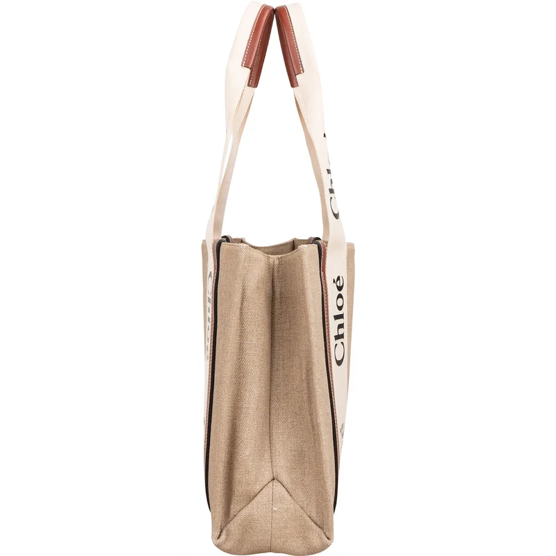 Chloé Canvas Woody Tote Medium Shoulder Bag