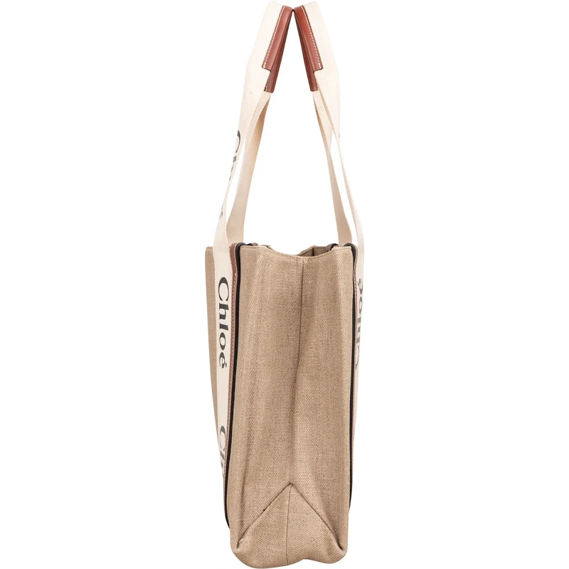 Chloé Canvas Woody Tote Medium Shoulder Bag