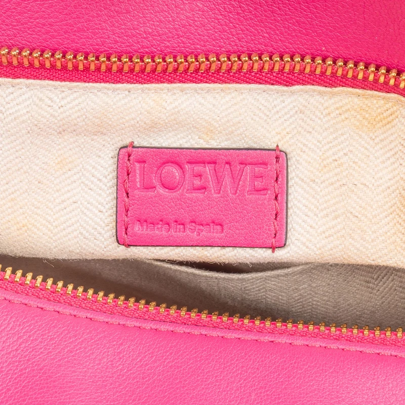 Loewe Pink Grained Calfskin Puzzle Crossbody Handbag