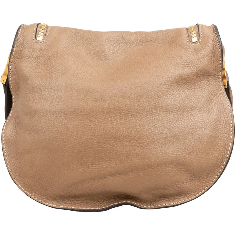 Chloé Grained Leather Marcie Saddle Zip Around Crossbody Bag