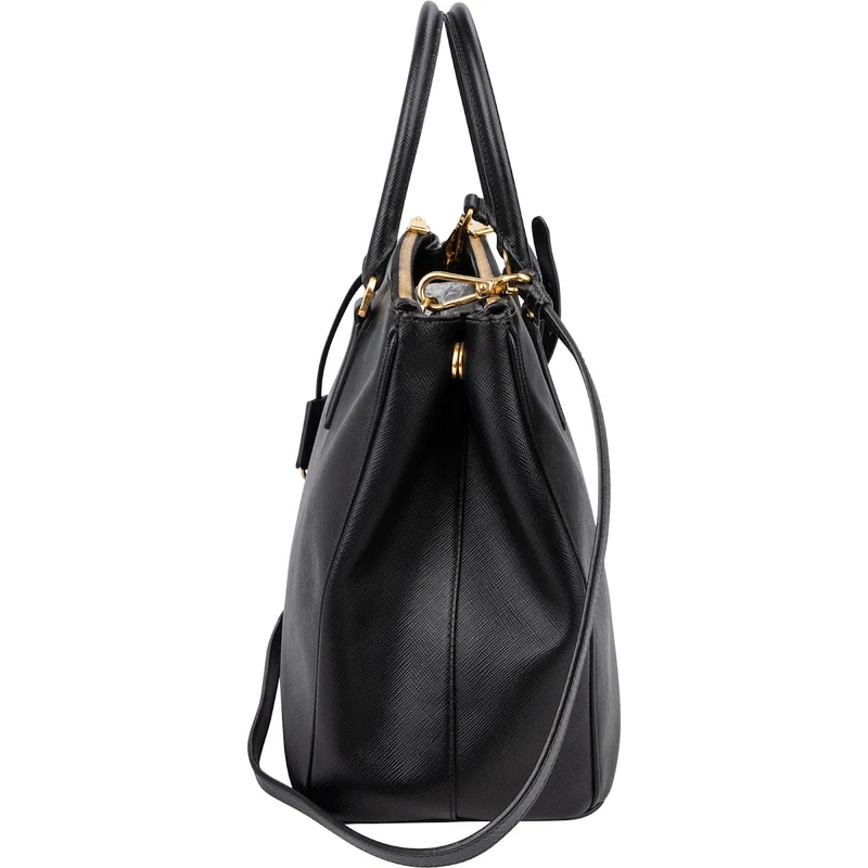 Prada Black Saffiano Leather Galleria Handbag