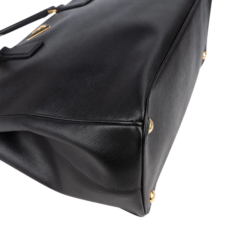 Prada Black Saffiano Leather Galleria Handbag