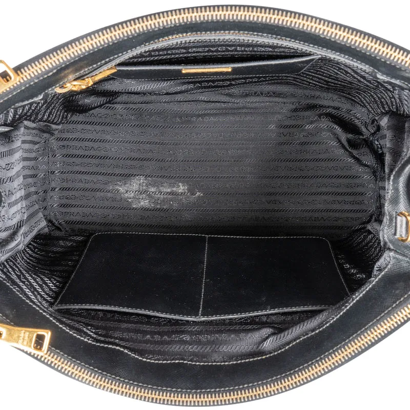 Prada Black Saffiano Leather Galleria Handbag