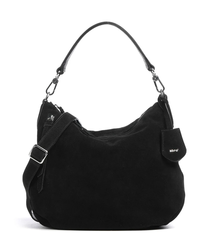 Abro Suede Juna Small Beuteltasche black/nickel