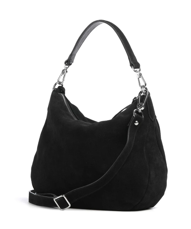 Abro Suede Juna Small Beuteltasche black/nickel