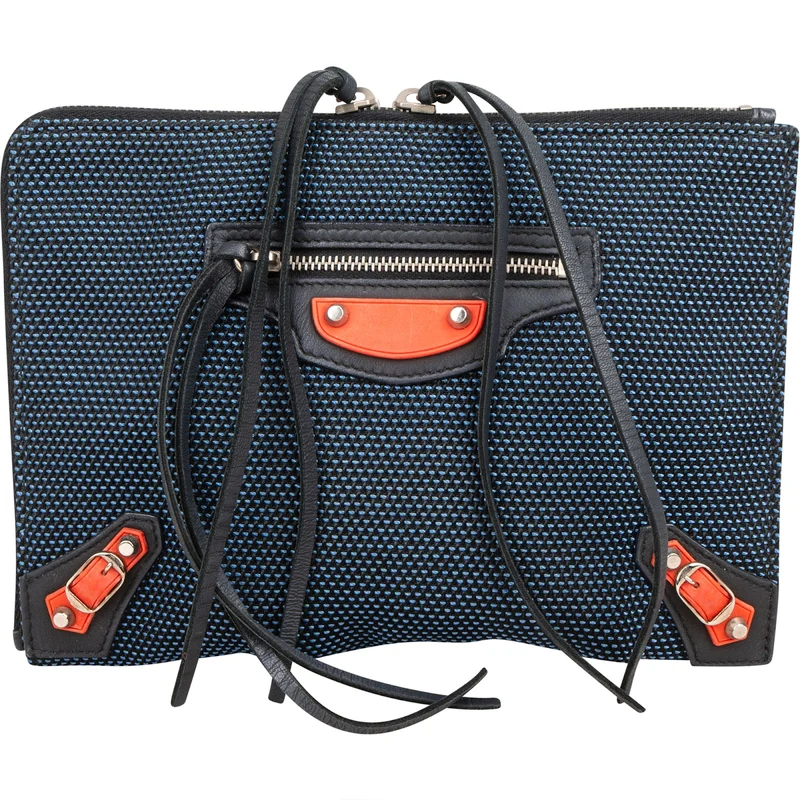 Balenciaga Perforated Tricolor Port Feuille City Clutch