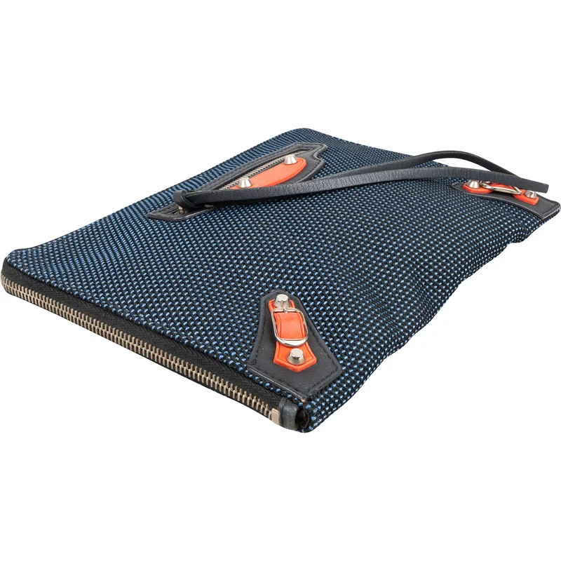 Balenciaga Perforated Tricolor Port Feuille City Clutch