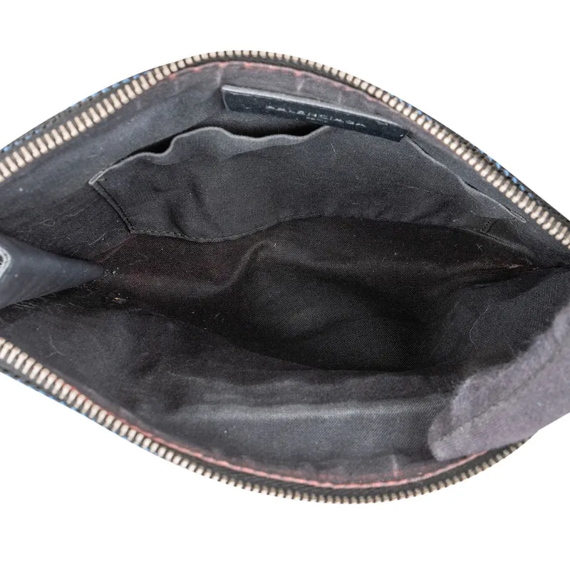 Balenciaga Perforated Tricolor Port Feuille City Clutch
