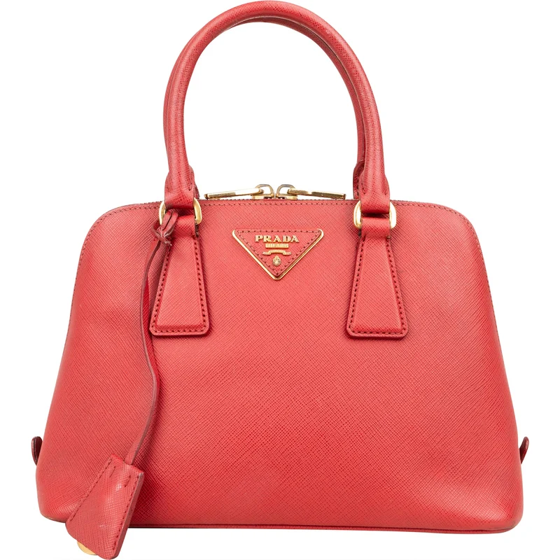 Prada Red Saffiano Leather Promenade Handbag