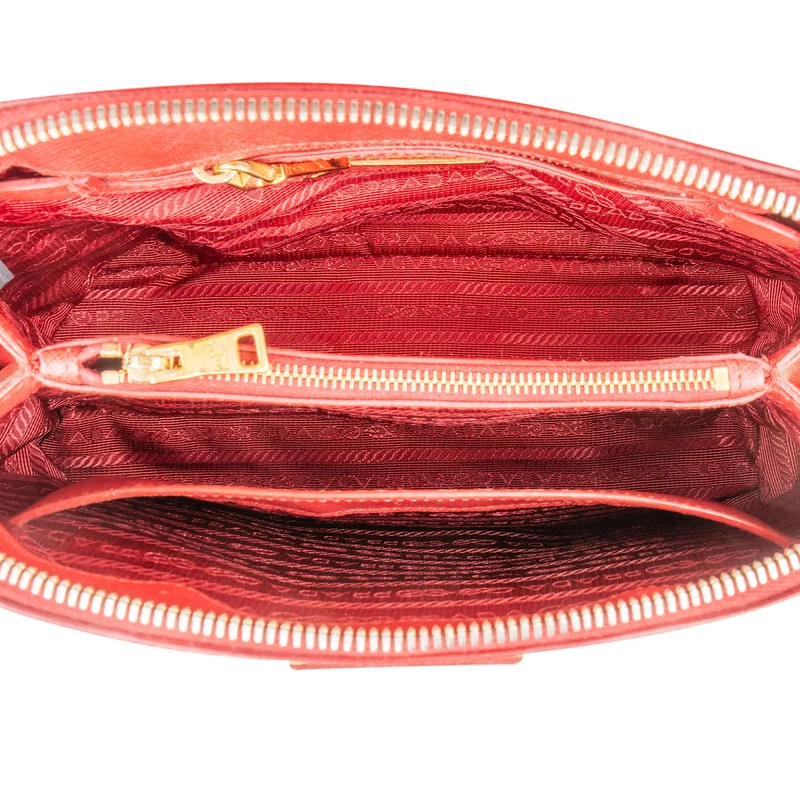 Prada Red Saffiano Leather Promenade Handbag