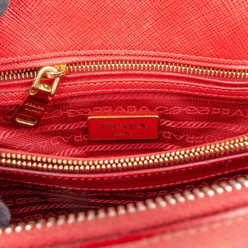 Prada Red Saffiano Leather Promenade Handbag