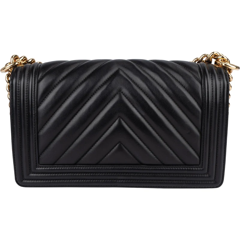 Chanel Quilted Chevron Boy Single Flap Crossbody Bag