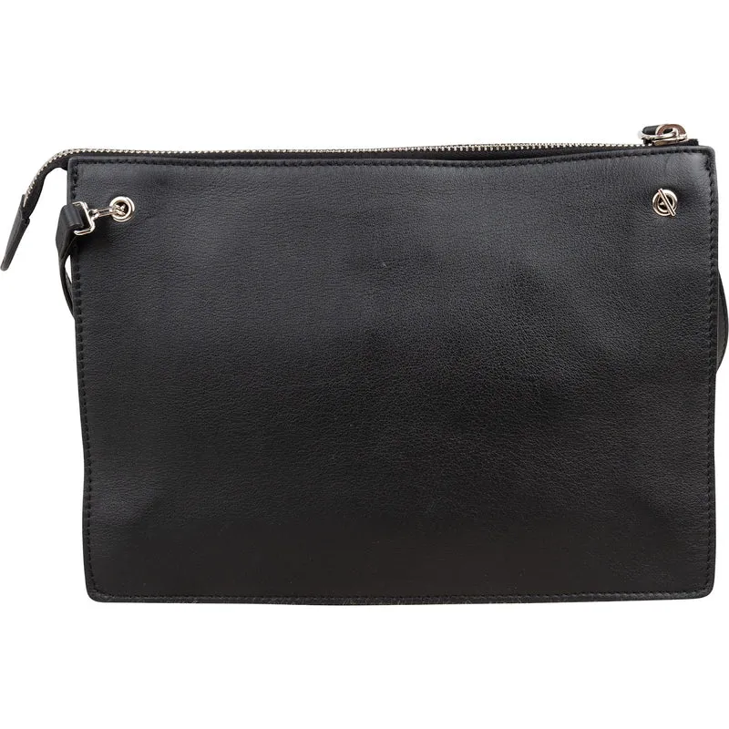 Fendi Black Leather Rainbow Studded Crossbody Bag