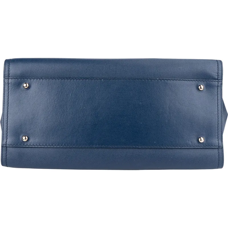 Chanel Bleu Caviar Leather Deauville Tote Shoulder Bag