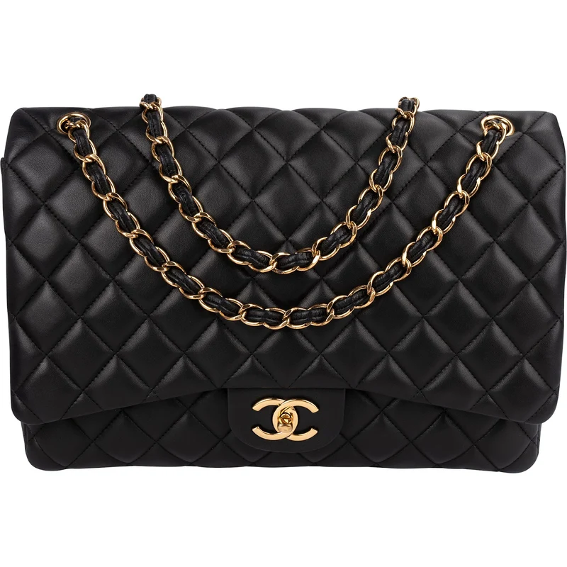 Chanel Quilted Lambskin Maxi Double Flap Crossbody Bag