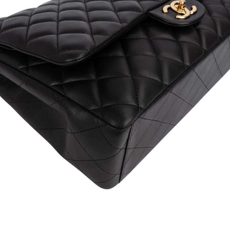 Chanel Quilted Lambskin Maxi Double Flap Crossbody Bag
