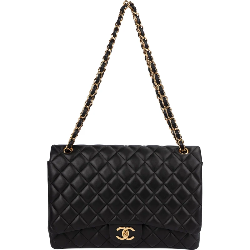 Chanel Quilted Lambskin Maxi Double Flap Crossbody Bag