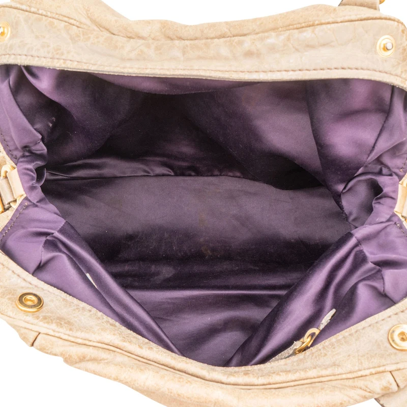 Miu Miu Vitello Lux Leather Satchel Hobo Handbag