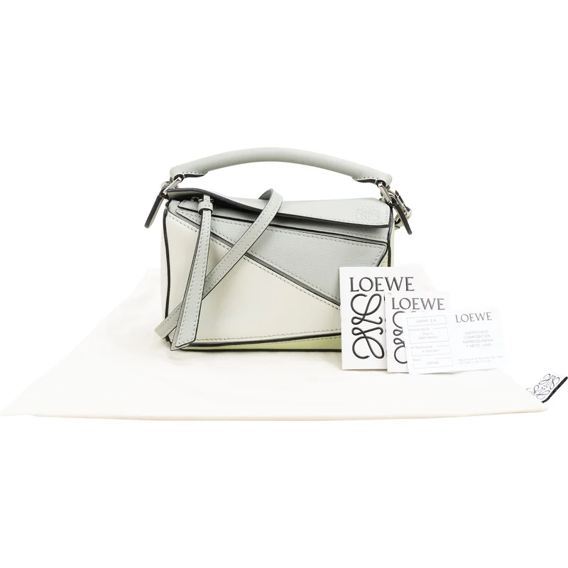 Loewe Tricolor Green Puzzle Mini Crossbody Handbag