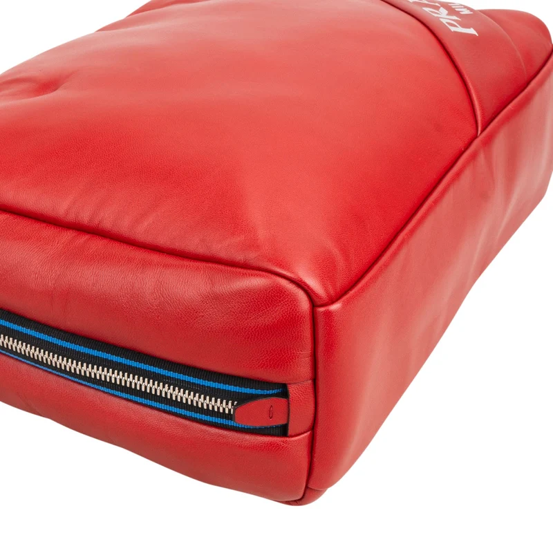 Prada Red Padded Soft Calfskin Shoulder Bag