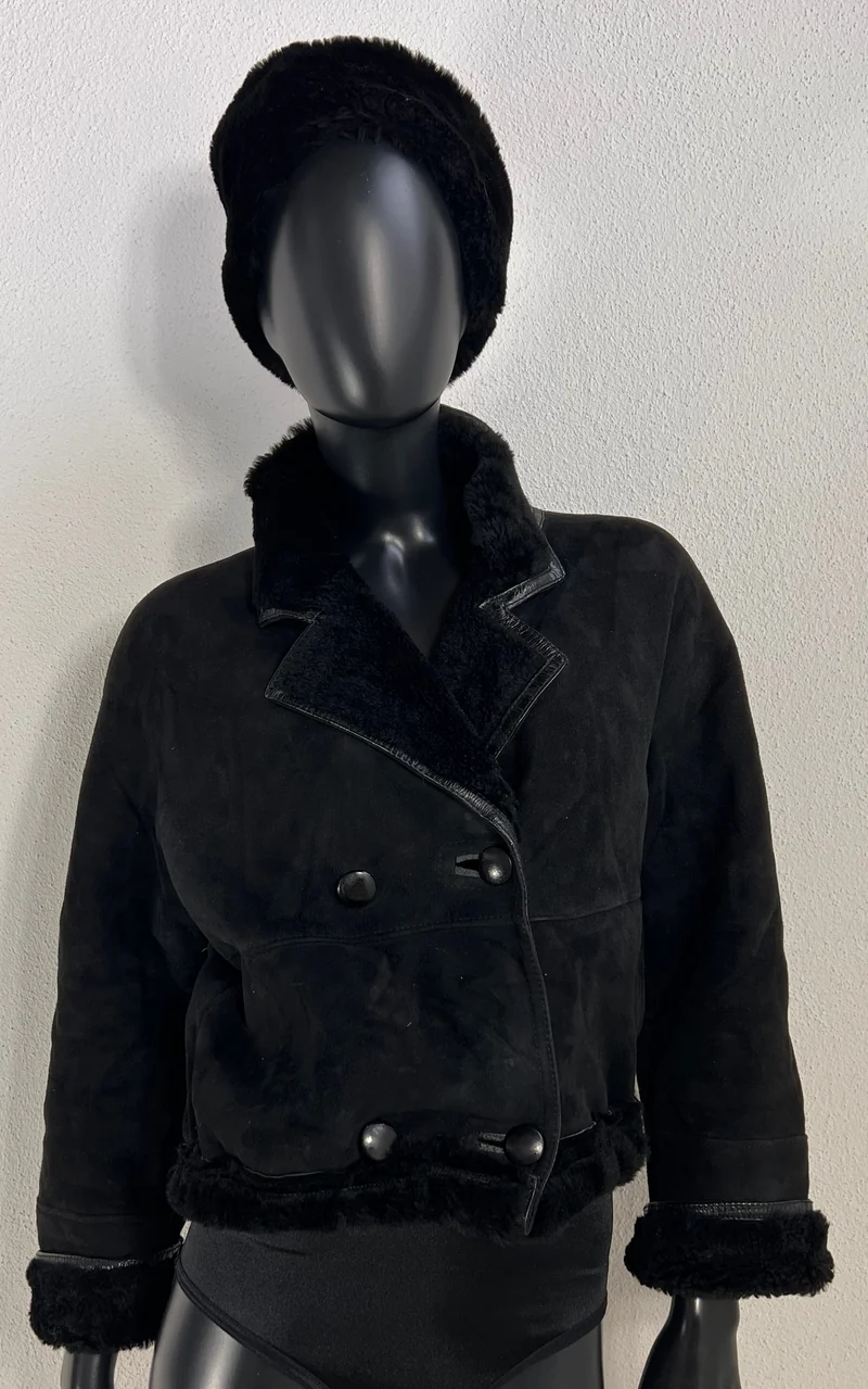 Vintage Cropped Shearling Jacket